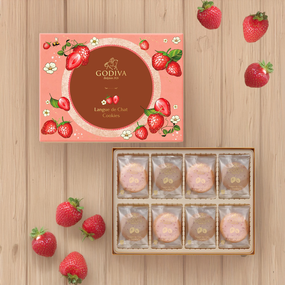 あまおう苺ラングドシャクッキー（30枚入） | GODIVA（ゴディバ）の